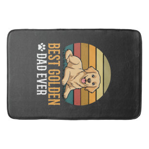 Tapete De Banheiro Melhor Pai do Golden Retriever de Sempre Retro Cac