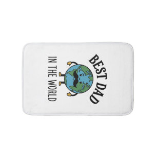 Tapete De Banheiro Melhor Pai do Mundo Earth Bigode Camisa Design_