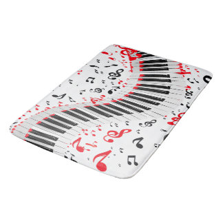 Tapete De Banheiro Melodias em cascata chic, vermelho, branco e preto