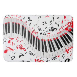 Tapete De Banheiro Melodias em cascata chic, vermelho, branco e preto