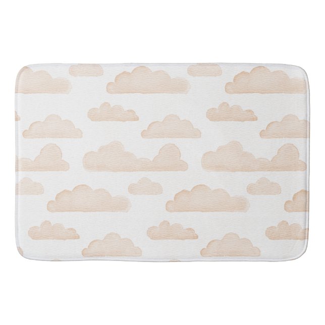 Tapete De Banheiro Melon Dreamtime Watercolor Clouds Bath Mat (Frente)