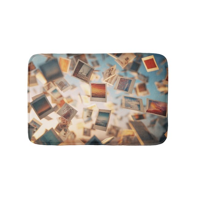Tapete De Banheiro Memórias Flutuantes de Polaroid (frente)