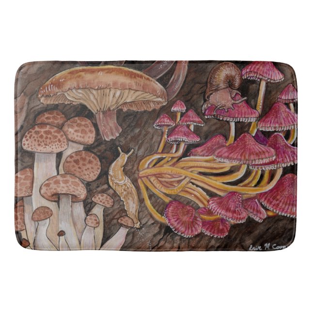Tapete De Banheiro Menagerie de Cogumelos (Frente)