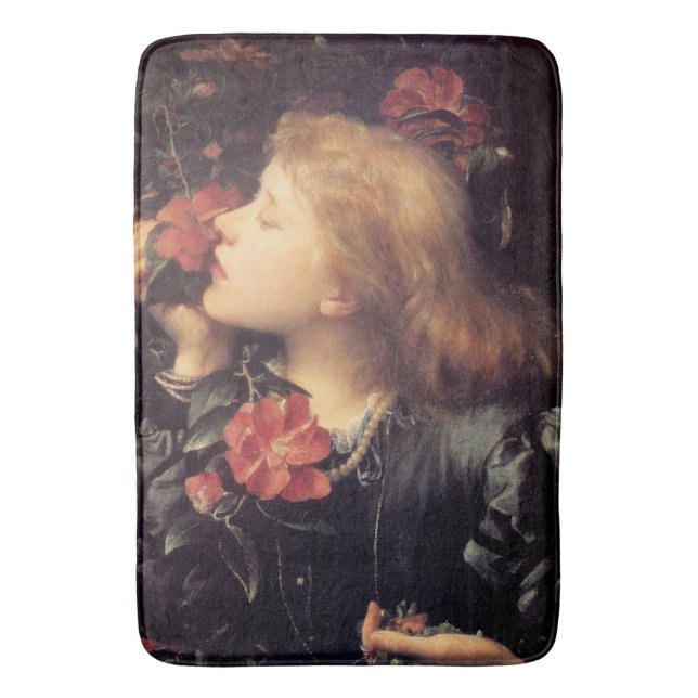 Tapete De Banheiro Menina Escolhendo uma Flor Bonita (por G.F. Watts) (Frente Vertical)