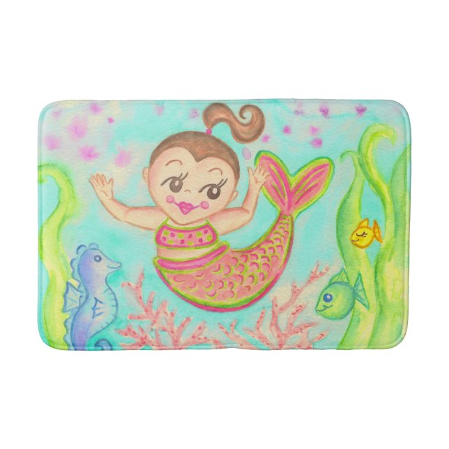 Tapete De Banheiro Mermaid Bath Mat Rug (Frente)