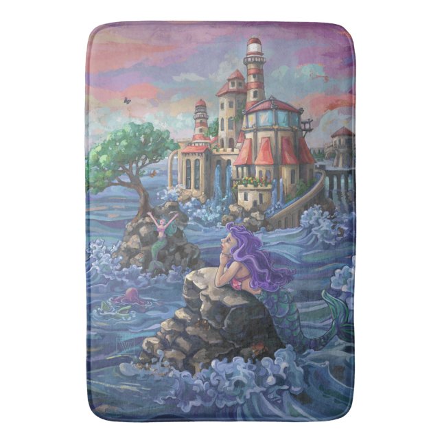Tapete De Banheiro Mermaid Castle Art (Frente Vertical)