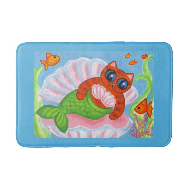 Tapete De Banheiro Mermaid Cat Bathroom Rug  (Frente)
