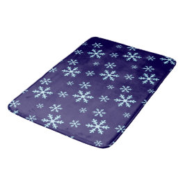 Tapete De Banheiro Merry Christmas Blue Snowflake Holiday Winter