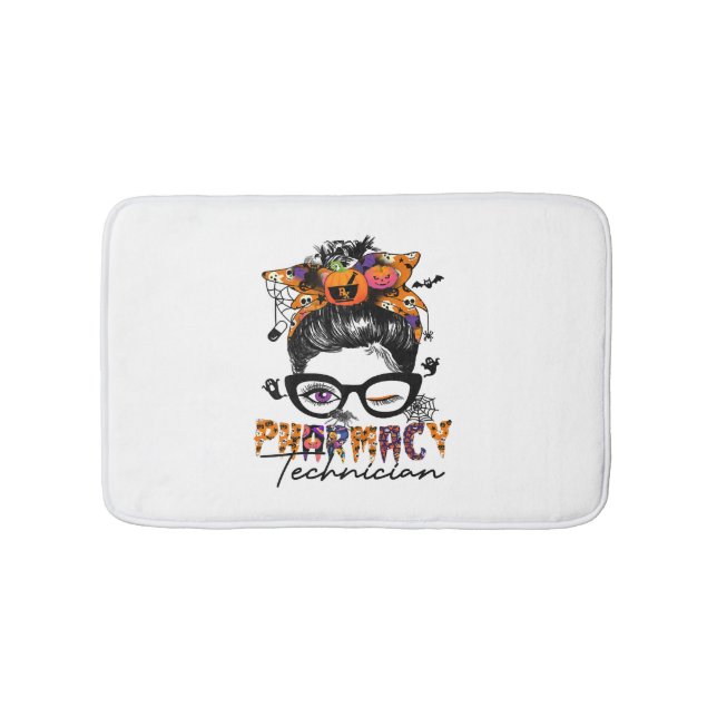 Tapete De Banheiro Messn Pharmacy Technician Halloween Party (frente)