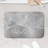 Metálico Personalizado Da Glitter De Prata Glam