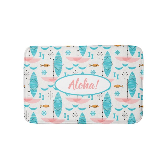 Tapete De Banheiro Mid Century Pink Catamaran (frente)