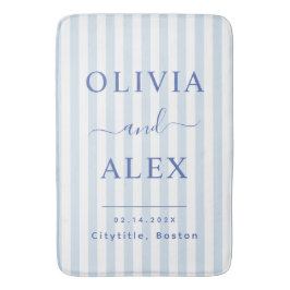 Tapete De Banheiro Minimal and Chic Blue French Personalized Wedding