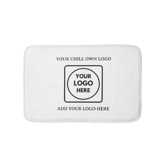 Tapete De Banheiro Minimalist Rectangle Business Logo Branding Bath  (frente)