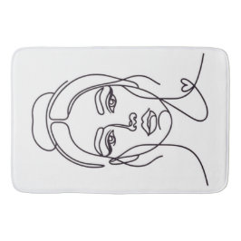 Tapete De Banheiro Minimalist Woman Face Line Art Bath Mat