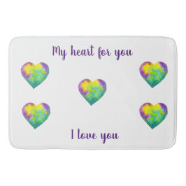 Tapete De Banheiro Minimalista eu te amo o coração do arco-íris