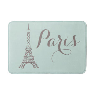 Tapete De Banheiro Mint Cinza Paris Eiffel Tower Bath Mat