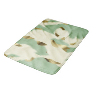Tapete De Banheiro Mint Green Cream Dourado Cowhide