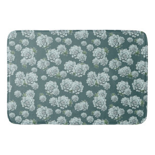 Tapete De Banheiro Mint Rosette Suculenta Repetir Impressão no Pine V
