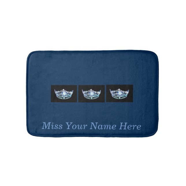 Tapete De Banheiro Miss América Blue Crown Bath Mat (frente)