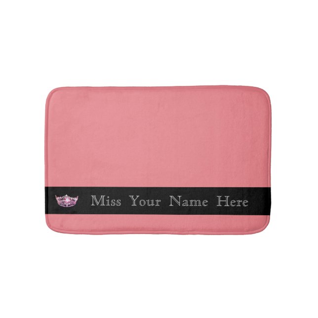 Tapete De Banheiro Miss América Rosa Crown Bath Mat (frente)