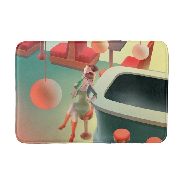 Tapete De Banheiro Miss Meow - Bar Noturno (Frente)