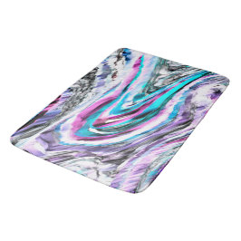 Tapete De Banheiro misto de gradiente e chuviscado, ciano e rosa