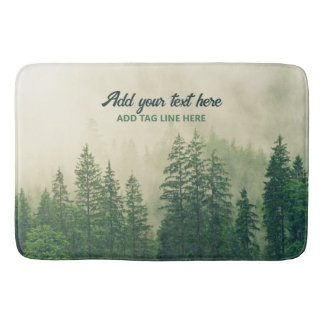Tapete De Banheiro Misty Pine Forest Trees - Proteção Personalizada