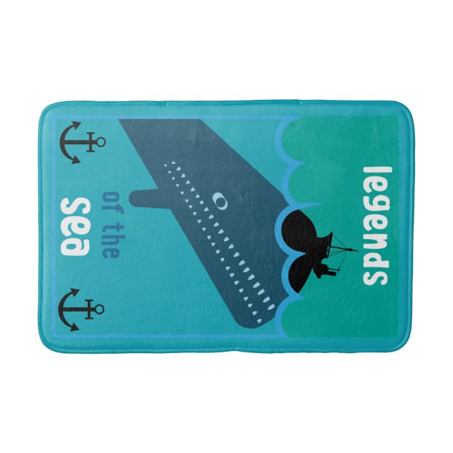 Tapete De Banheiro Moby Dick Sea Fantasy | Funny Ocean And Sea Servin (Frente)