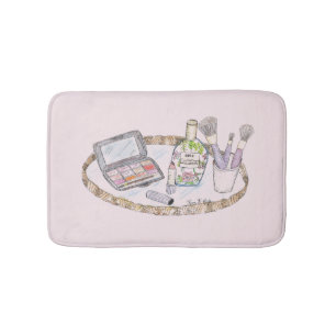 Tapete De Banheiro Moda da bandeja de ativação antiga da ilustração d