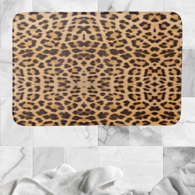 Tapete De Banheiro moda de safari selvagem feminina com impressão-leo (girly chic wild safari fashion leopard print bath mat)