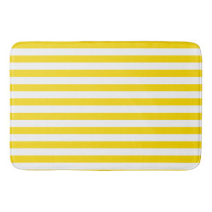 Tapete De Banheiro Modelo Branco Amarelo-Moderno Personalizado Grande