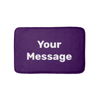 Tapete De Banheiro Modelo de texto de mensagem simples roxo e branco