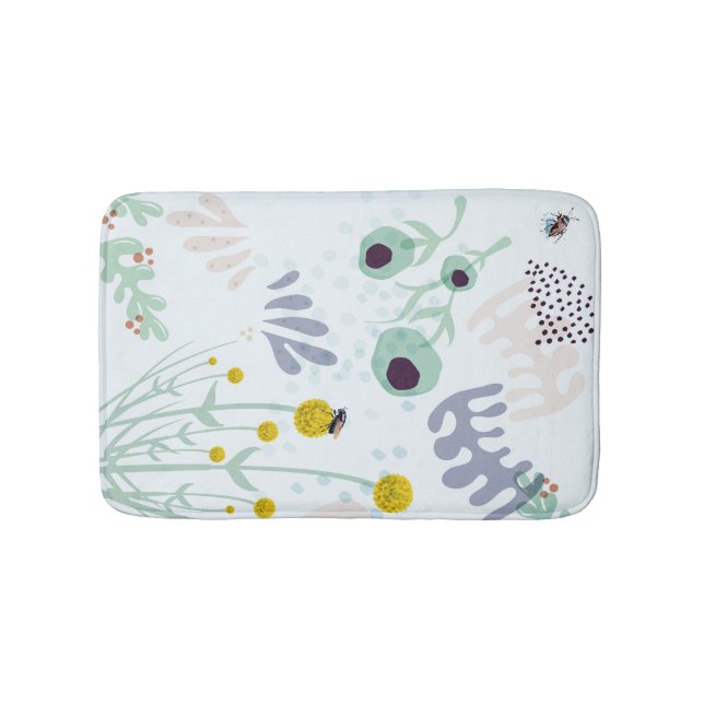 Tapete De Banheiro Modern Abstract Botanical Yellow Billy Button (frente)
