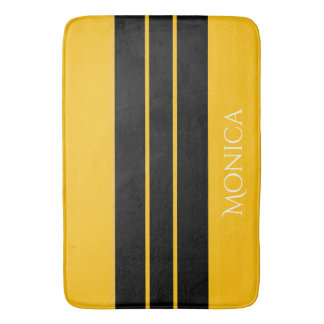 Tapete De Banheiro  modern black &yellow  monogram name