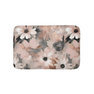 Tapete De Banheiro Modern Blush Pink Gray Floral