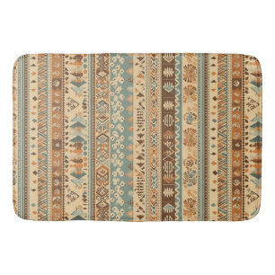 Tapete De Banheiro Modern Boho Camel Brown Turquoise