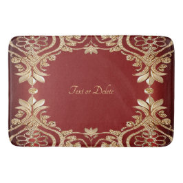 Tapete De Banheiro Modern Gold Red Floral Bath Mat