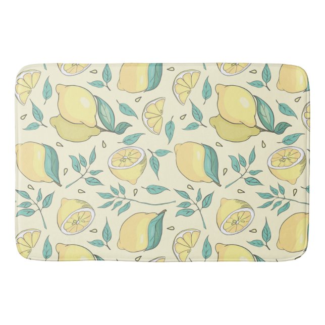 Tapete De Banheiro Modern Lemon Citrus Summer Personalizado (Frente)