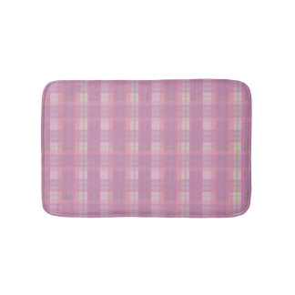 Tapete De Banheiro Modern Pink Plaid Bath Mat