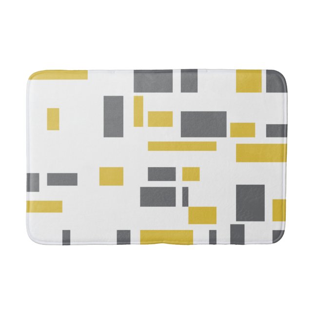 Tapete De Banheiro Modern, simple, cool geometric yellow gray pattern (Frente)