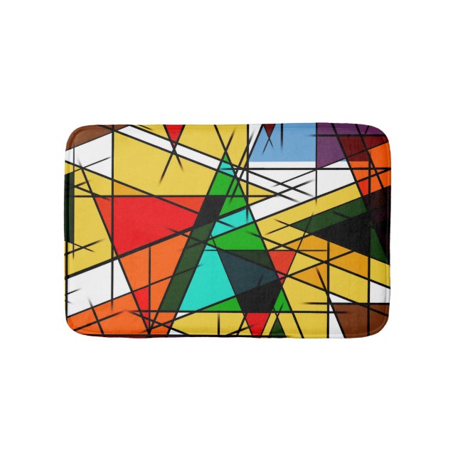 Tapete De Banheiro Modern Triangle Colorful Geometric  (frente)