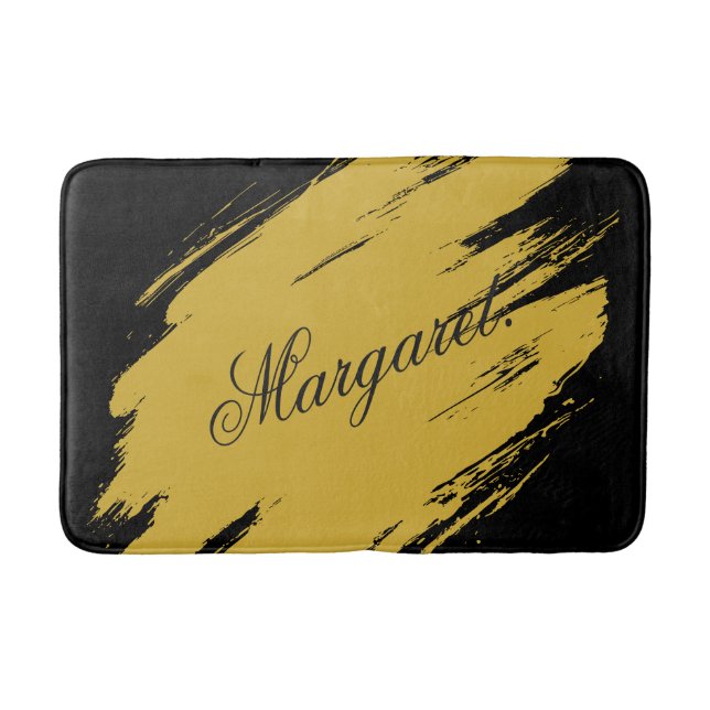 Tapete De Banheiro Modern Unique Bath Mat Featuring Custom Name Desig (Frente)