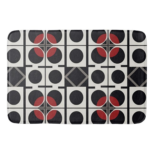 Tapete De Banheiro Moderno Abstrato Geométrico Com Círculos (Frente)