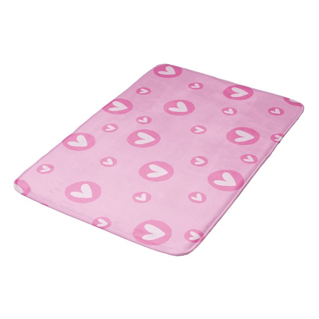 Tapete de Banheiro Moderno Corações Rosa (Angulado)