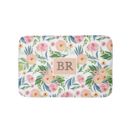 Tapete De Banheiro Moedas d'água pastel rosa e pêssego