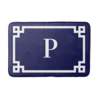 Moldura Chave Grega Azul Marinho e Branco Monogram