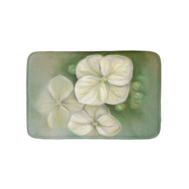 Tapete De Banheiro Molho Pastel Branco Hydrangea Floral