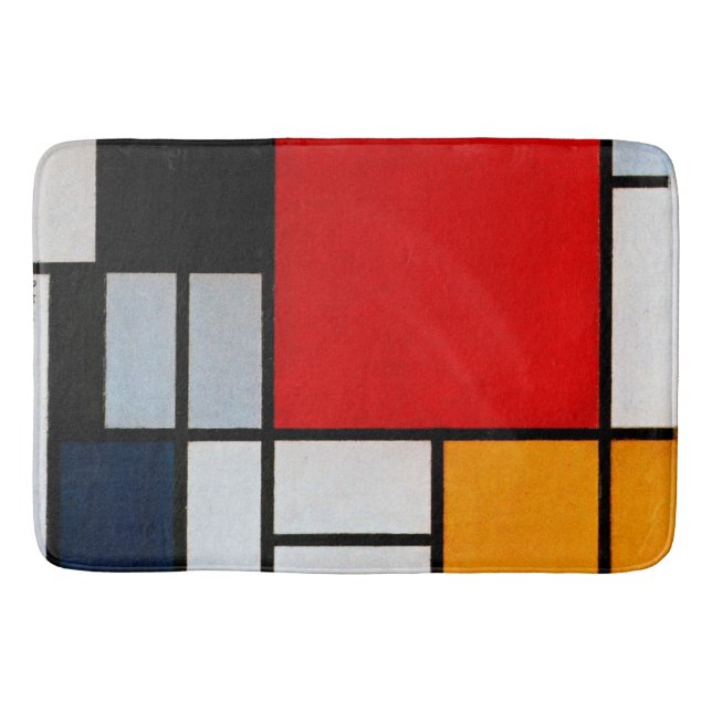 Tapete De Banheiro Mondrian - Composição com grande plano vermelho (Frente)