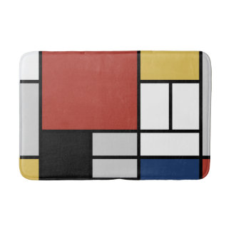 Tapete De Banheiro Mondrian Painting Red Plane Yellow Black Cinza Blu