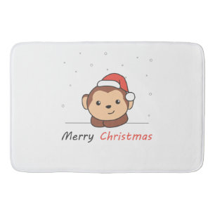 Tapete De Banheiro Monkey Christmas Snow Winter Animals Monkeys
